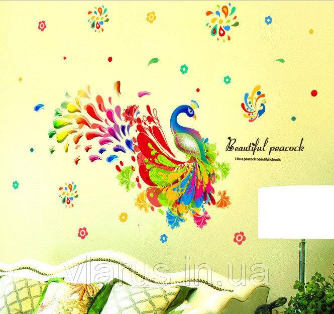 Інтер'єрна наклейка кольорова Павич Київ - фото 4