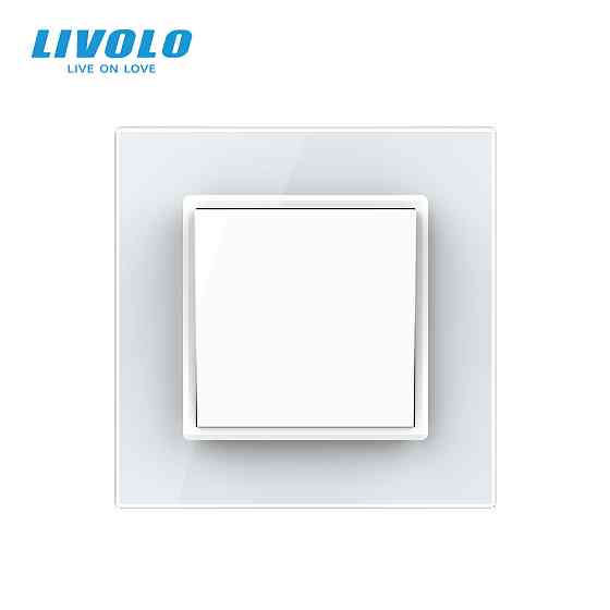 LIVOLO Вимикач універсальний 1-клавішний Livolo білий скло 250В 10А (VL-С7FCMKS-2WP) Коломыя