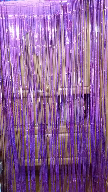 Дощик для фотозони з голограмою прикраса 245 см на 92 см фіолетовий Київ - фото 7