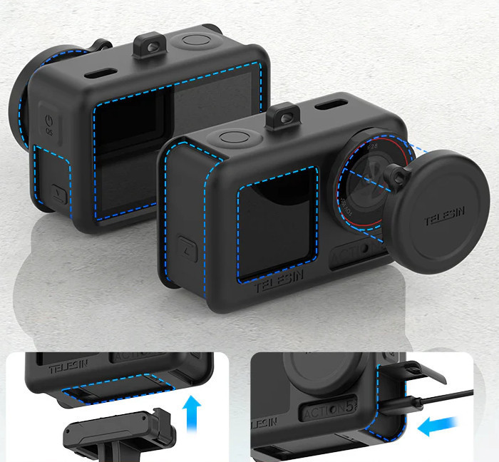 Силіконовий чохол DJl Action 5 Pro/4/3 з ковпачком Telesin S6-PTC-011-TDJ Київ - фото 2