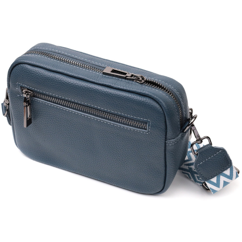 Интересная женская сумка кросс-боди из натуральной кожи Vintage 22297 Синяя Киев - изображение 2