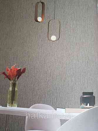 Обои виниловые на флизелине AdaWall Beta 1.06х10 под ткань структурные полоски коричневые с черным 1101-7 Киев