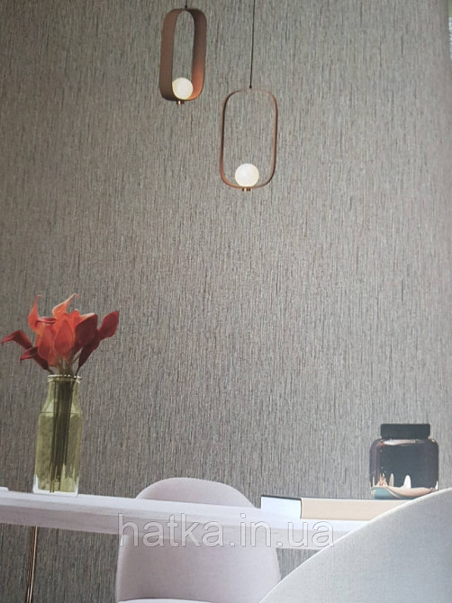 Обои виниловые на флизелине AdaWall Beta 1.06х10 под ткань структурные полоски коричневые с черным 1101-7 Киев - изображение 1