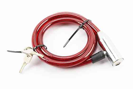 Замок металевий протиугінний тросовий 1500х12мм під ключ, різні кольори Київ