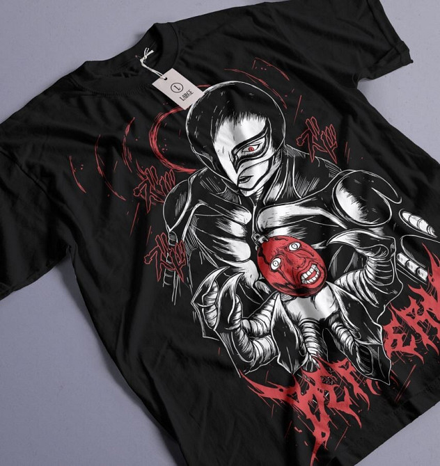Футболка чоловіча з аніме принтом Берсерк Гутс Гріффі Вбр оверсайз (S/M/L) Чорний AnimeJ1036 Дніпро - фото 7
