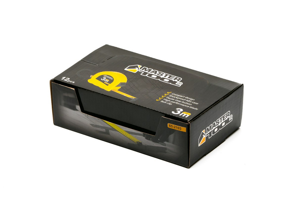 MASTERTOOL Рулетка MASTERTOOL 3 м×13 мм фіксатор полотна кнопка STOP протиковзний гачок 12 шт S Киев - изображение 7