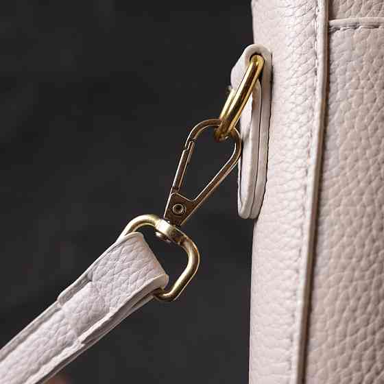 Шкіряна сумка вертикального формату з клапаном Vintage 22309 Біла Київ