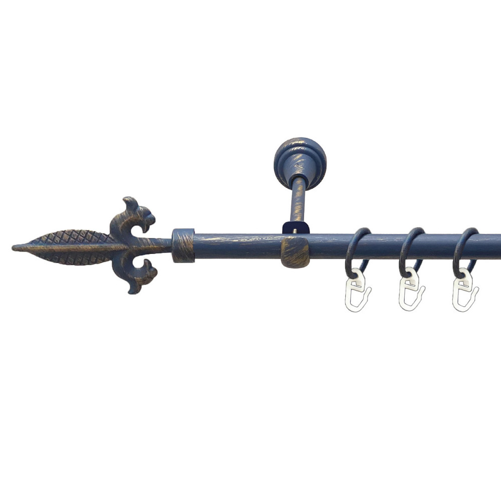 Карниз Orvit Генуя металевий однорядний відкритий Блакить Золота 16 мм 240 см (00-00009128) Львов - изображение 1