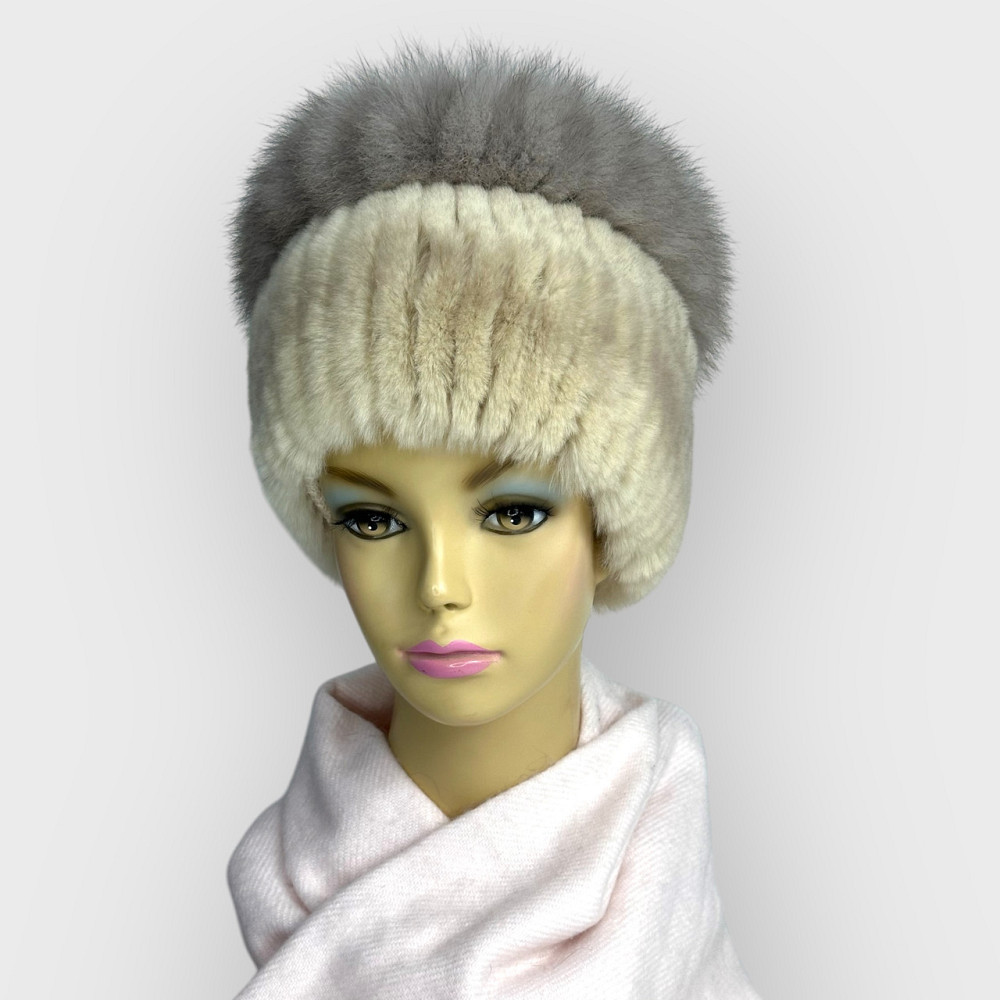 Шапка женская меховая Кубанка Медея Бежевый Харьков - изображение 1