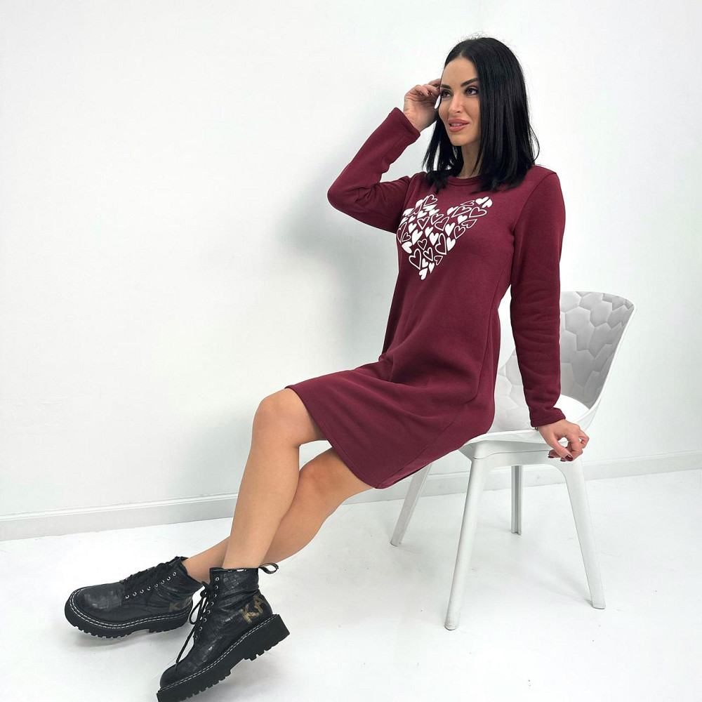 Теплое платье с принтом Romance батал Киев - изображение 3