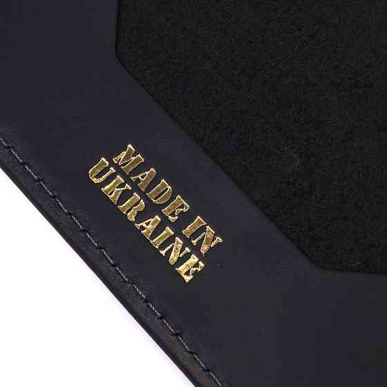 Матовая обложка на паспорт в винтажной коже Черная (GRANDE PELLE) Киев