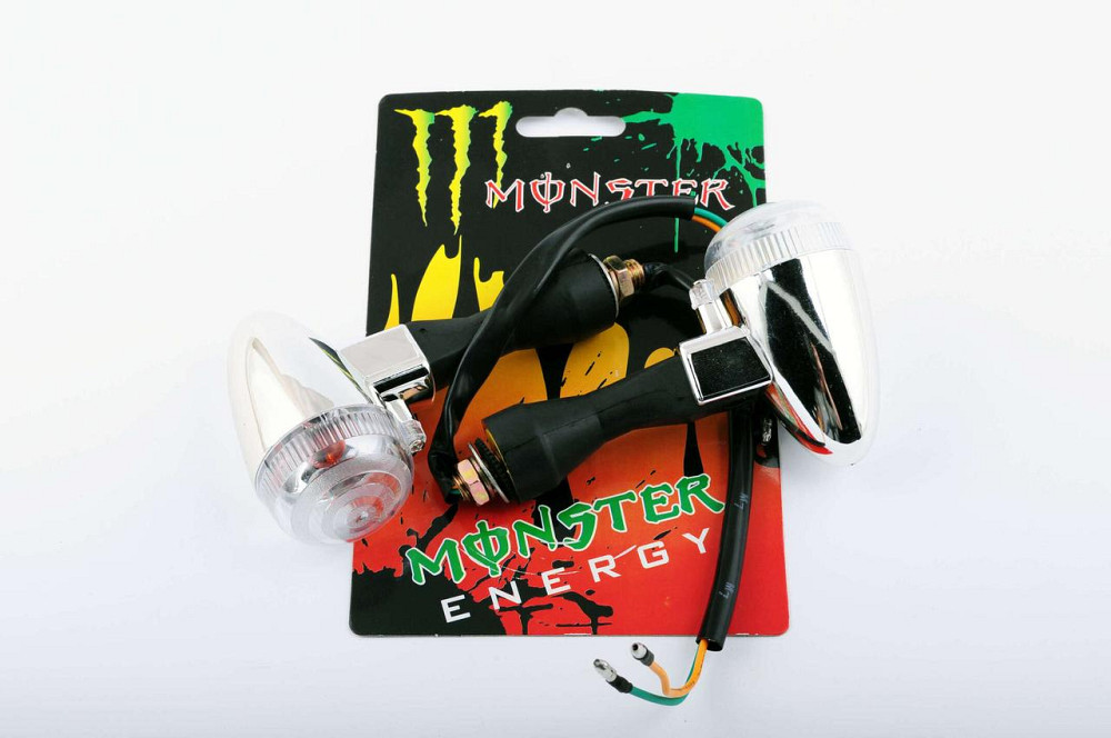 Повороти, міні (пара) круглі (хром, біле скло) Мукачево - фото 1