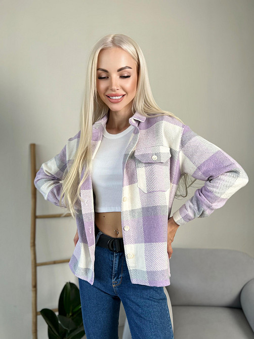 Жіноча тепла сорочка в клітинку "Elba" оптом | Розпродаж моделі Київ - фото 4