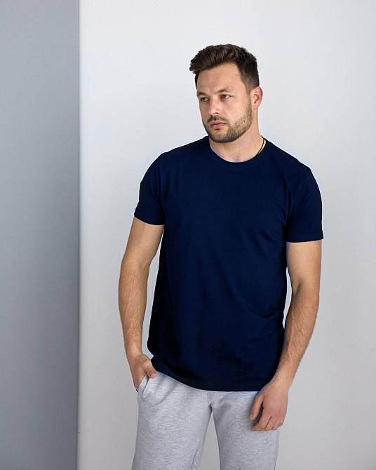 Футболка мужская коттон Темно-cиний S Харків - фото 1