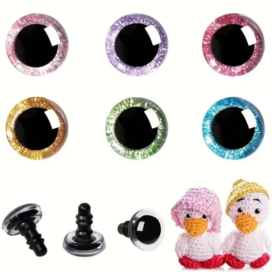 Цветные винтовые глаза 12мм для игрушек, 30 шт. Киев