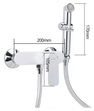 Гігієнічний душ зі змішувачем GAPPO G2048-8 білий/хром Київ
