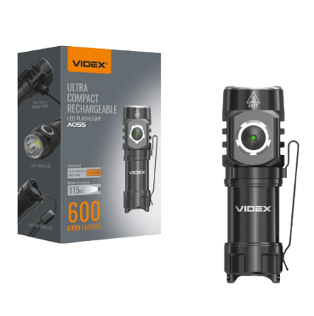 Ліхтарик LED портативний 600Lm 5700К чорний VLF-A055 Videx Житомир