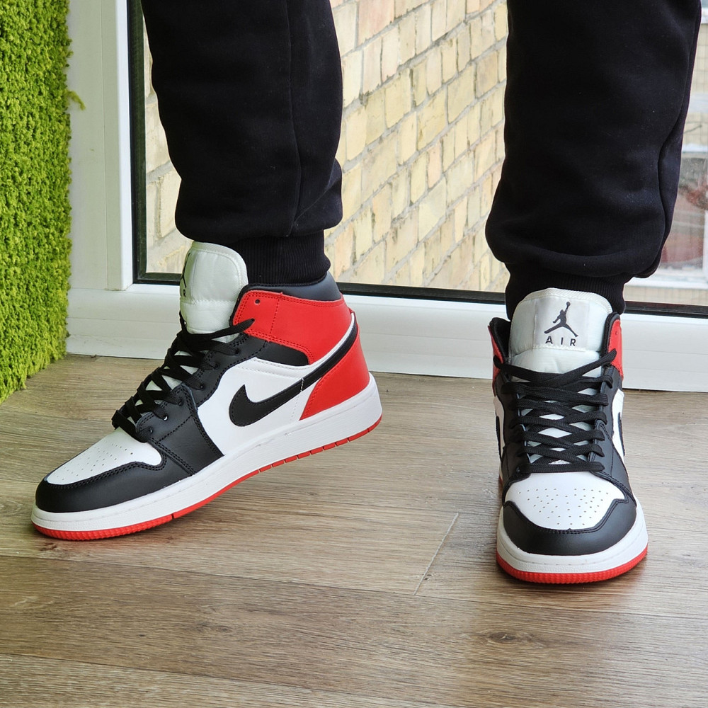Высокие Термо Кроссовки Nike AIR Jordan Белые Красные Мужские Джордан Найк Еврозима (размеры: 41,42,43,44,45) Днепр - изображение 10