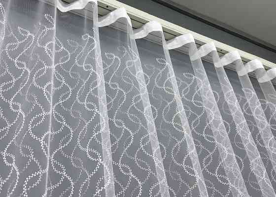 Тюль фатин с вышивкой Цвет белый с сиреневым 1834т Киев