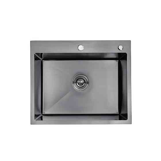 Кухонная мойка Kroner KRP Schwarze - 6050HM с PVD покрытием (3/1 мм) черная Киев