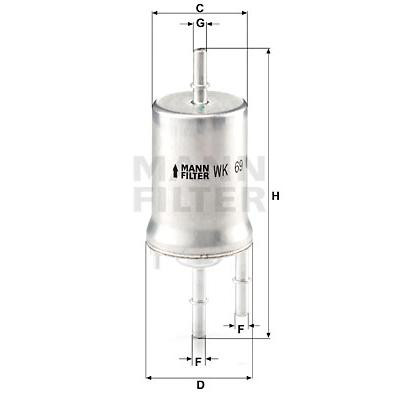 Фільтр паливний Mann WK69 Вінниця - фото 1