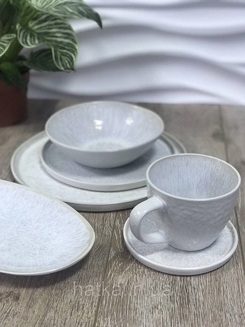 Салатник Olens "Вайт-стоун" 17,5х5,5 см білий із сіро-корич. домішками для дому та ресторану Київ - фото 3