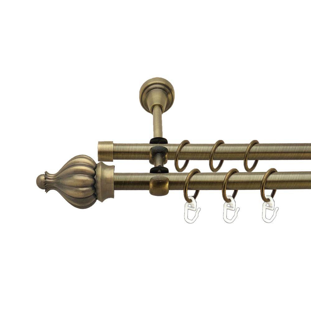 Карниз Orvit Таджа металевий дворядний відкритий гладка труба кільце металеве Антик 16\16 мм 300 см Львов - изображение 1