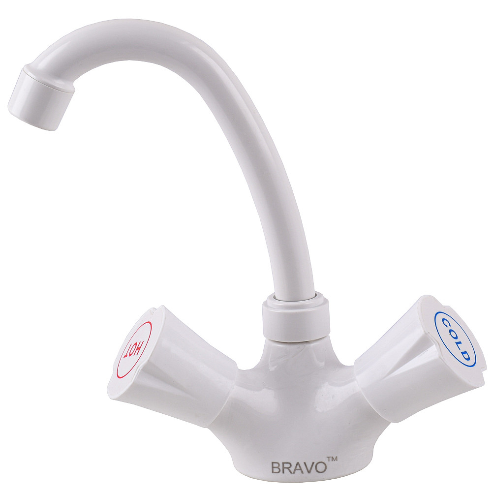 Змішувач для умивальника BRAVO B2-00-401 термостійкий ABS пластик, білий Тернопіль - фото 4