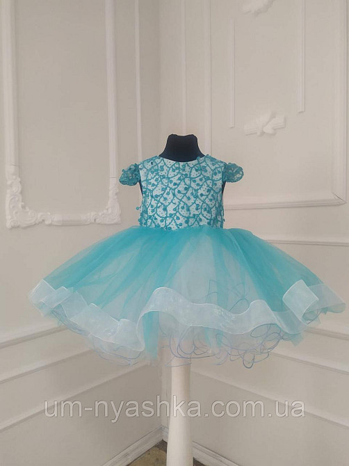 Пышное красно-бордовое платье с блеском на годик на 1-2 года Кривой Рог - изображение 3