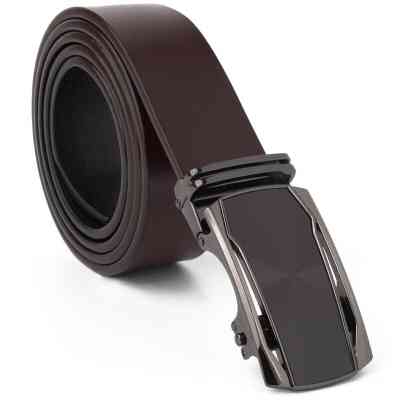 Ремень Vintage Мужской c матовой вставкой на пряжке Коричневый (20278) Винница