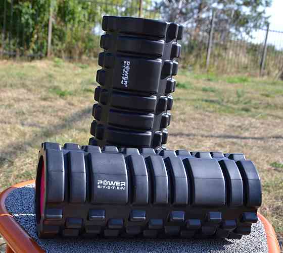 Масажний ролик (роллер) Power System PS-4050 Fitness Foam Roller Black/Pink (33x15см.) Каменское