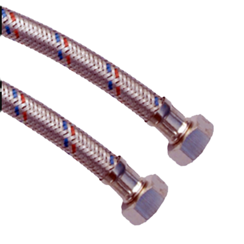 Шланг підводка для води в нержавіючій обмотці 50см 15/15мм 1/2"*1/2" гайка/гайка EuroAqua Житомир