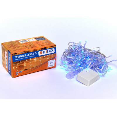 Гирлянда Delux ICICLE С 75LED 2х0.7 м синий/прозрачный IP20 (90017984) Винница - изображение 1