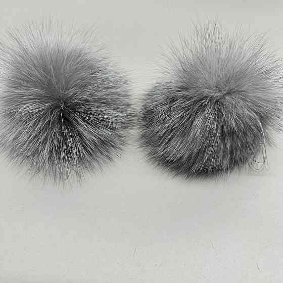 Помпон из натурального меха блюфрост серого 10-12 см Харьков