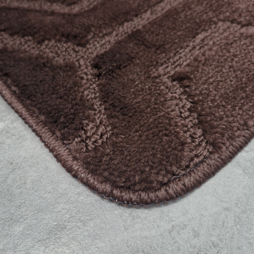 Набір килимків для ванної 2шт 60*100см+50*60см U-виріз Соти Standard коричневий поліпропілен Дариана Житомир - фото 7