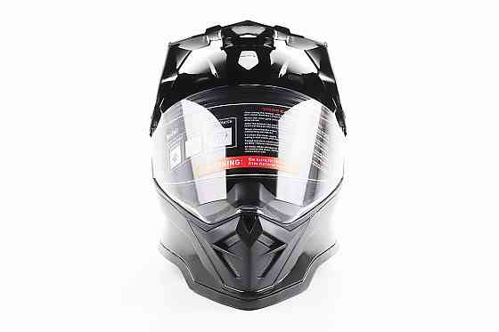 Шолом кросовий/ендуро/АТV зі склом BLD-819-7 S (55-56см), ЧОРНИЙ глянець Киев