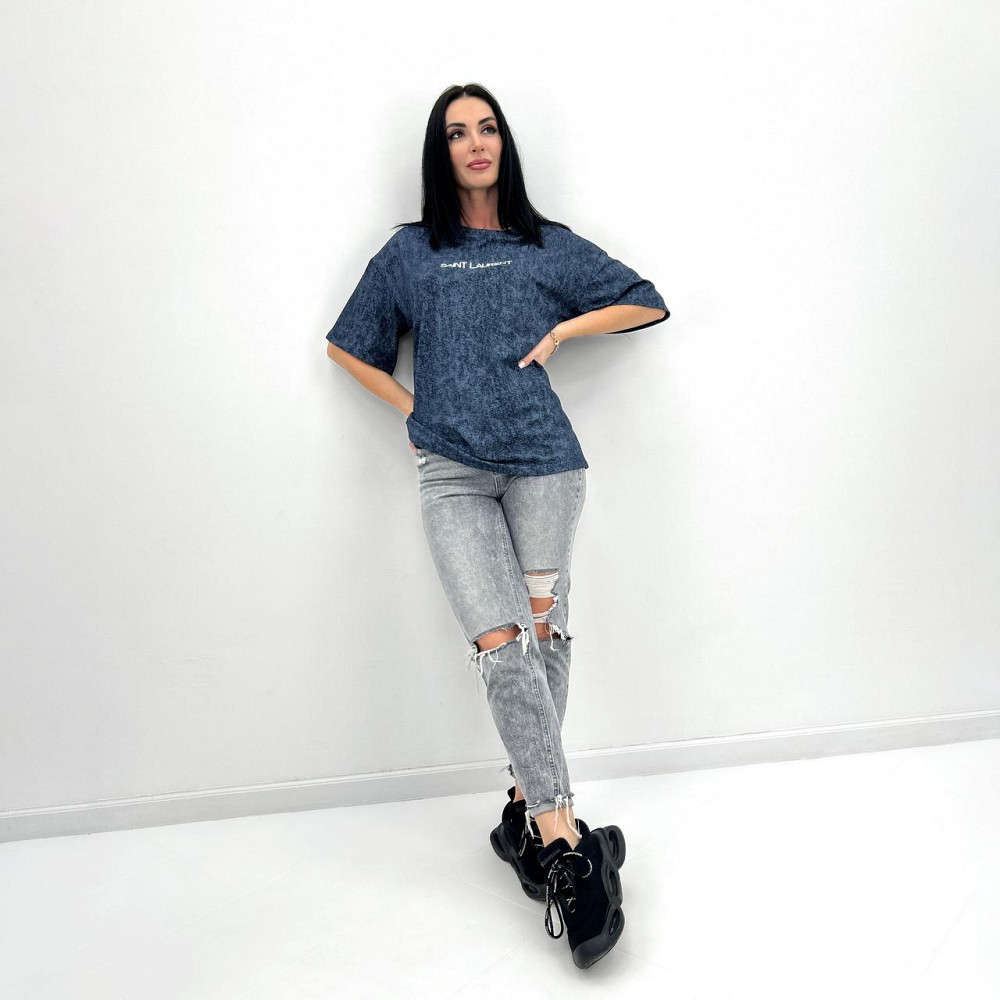 Базова жіноча футболка з написом "Saint" (Турція) оптом | Батал Київ - фото 8