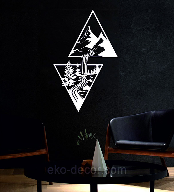 Декоративное настенное Панно «Водопад» Декор на стену 90*60 см, Белый Киев - изображение 2