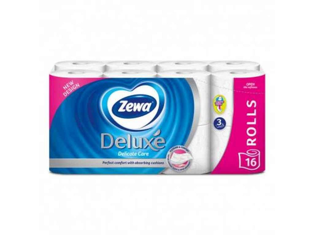 Туалетний папір 16шт 3шар Deluxe (білий) ТМ ZEWA Київ - фото 1