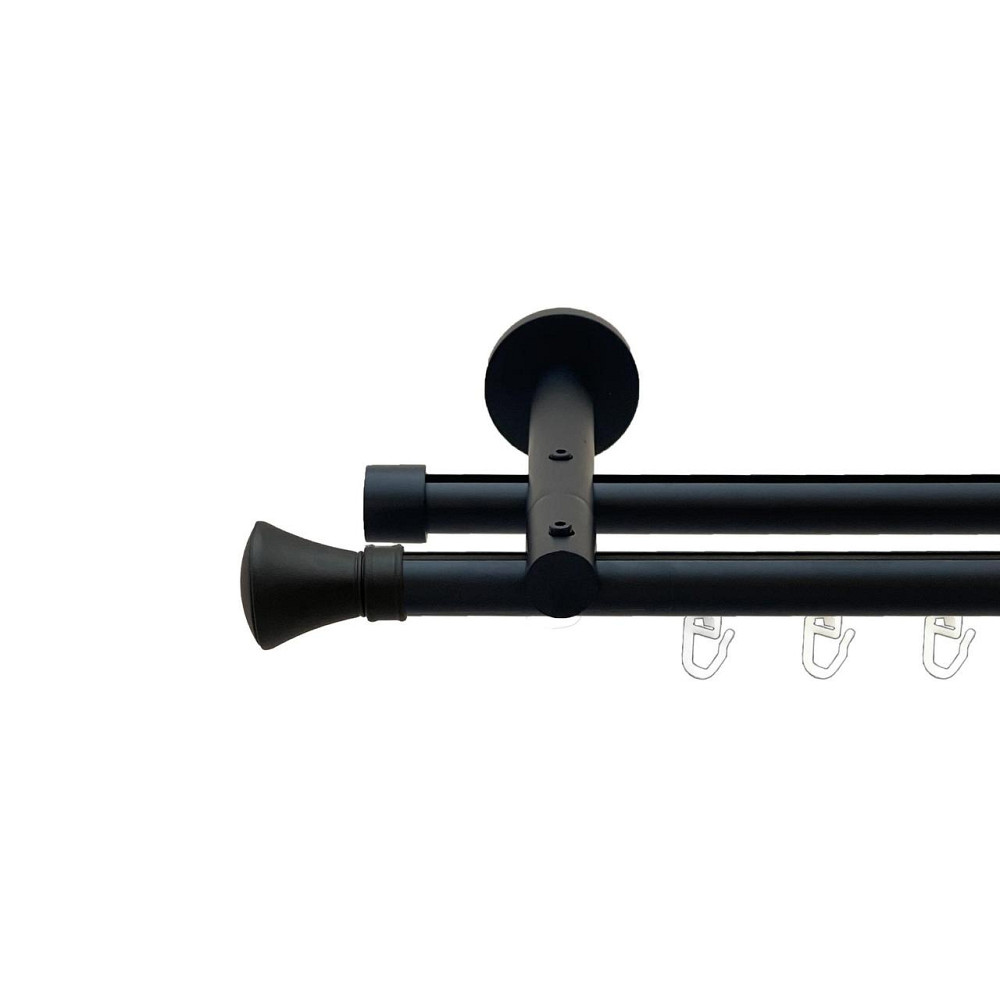 Карниз Orvit Люксор металевий дворядний реверсивний профільна труба  Чорний Оксамит 19\19 мм 200 см Львов - изображение 1
