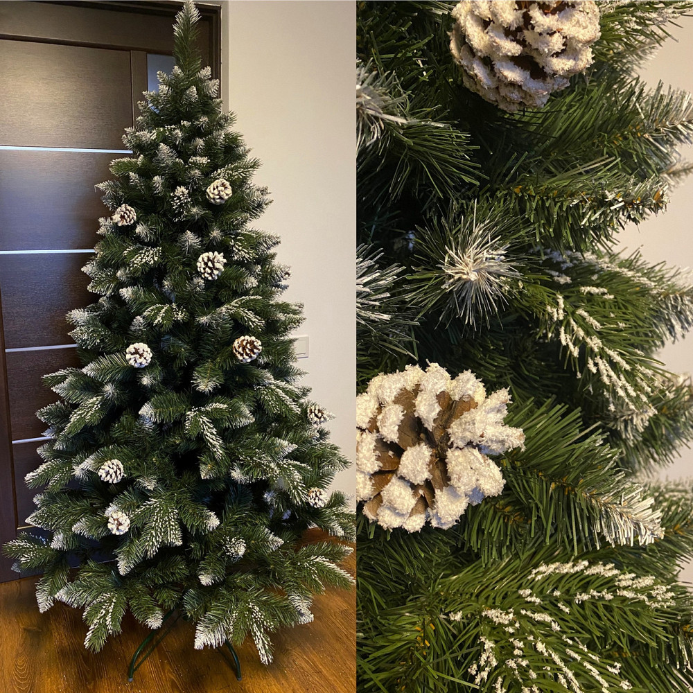 Ялинка штучна Білосніжка VIP з натуральними шишками 2,2м 220см Київ - фото 1