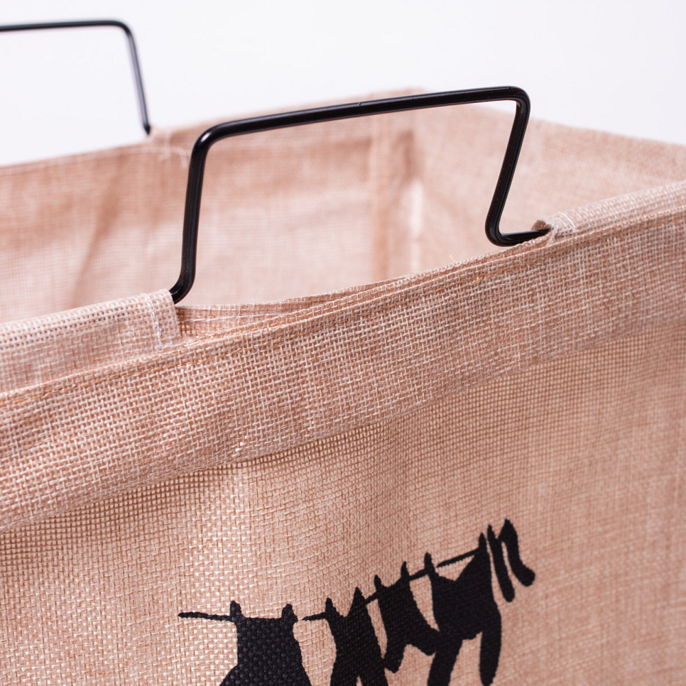 Yiwu Кошик для білизни на підставці 36×32×52 (см) м'який Бежевий HP-41-11BE Коломия - фото 5