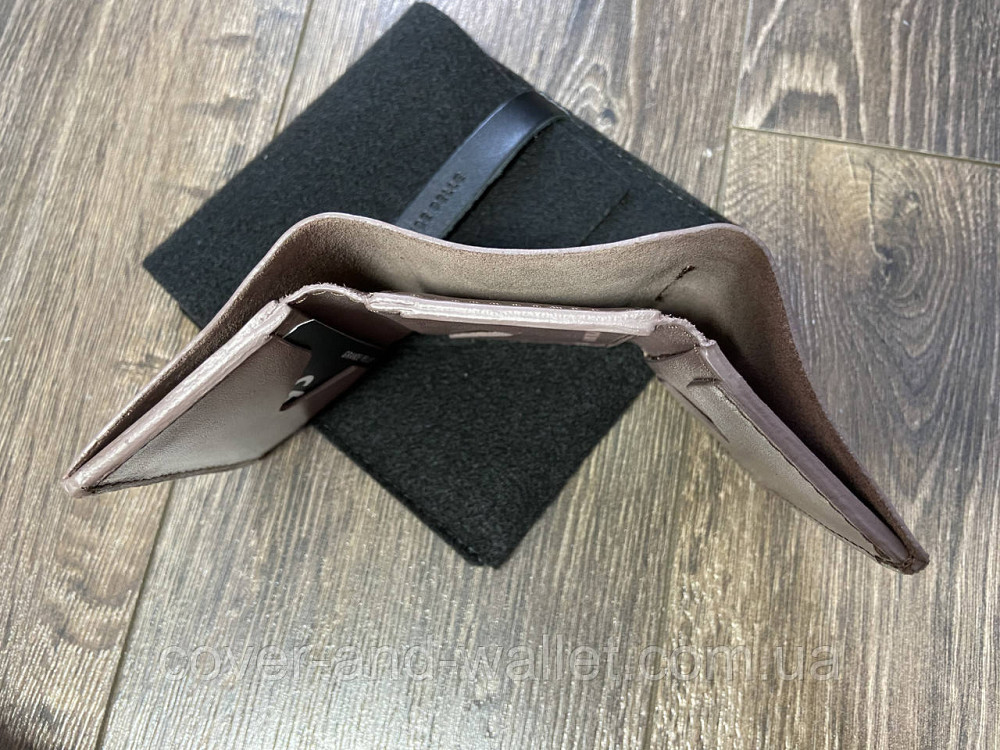 Небольшой женский кожаный кошелек пудрового цвета ручной роботы Grande Pelle Киев - изображение 9