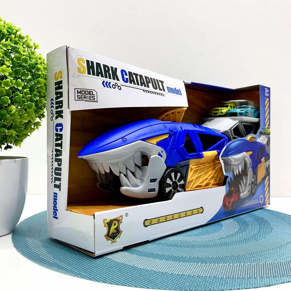 Трейлер у вигляді акули з набором машинок 2шт Синій (P932-A) Чернигов - изображение 7
