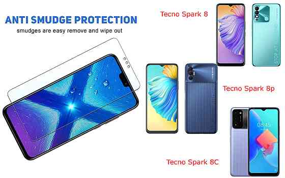 Защитное стекло NeoGlass для Tecno Spark 8, Spark 8p, Spark 8C – ультрапрозрачное и устойчивое Киев