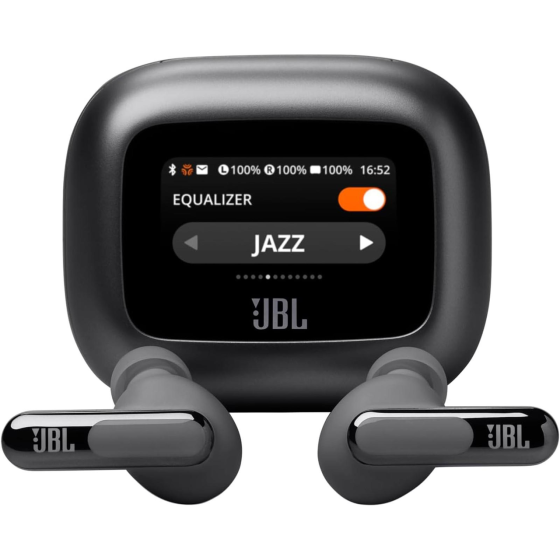 Навушники JBL Live Beam 3 Black Bluetooth з сенсорним дисплеєм кейсу, ANC, Hi-Fi звук, до 24 год, бездротова зарядка Київ