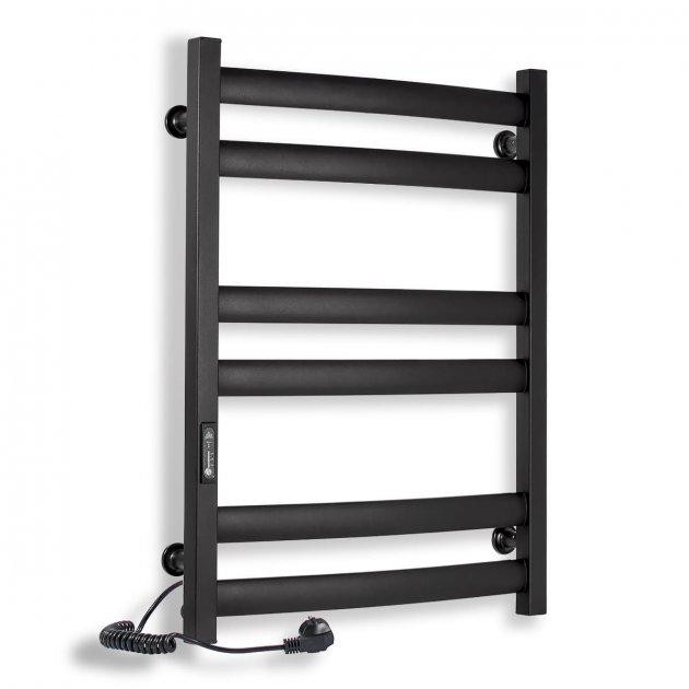 Електрична сушарка для рушників Laris Зебра Атлант ЧКЧ6 500Х700 Е чорний, ліве під'єднання Київ - фото 1