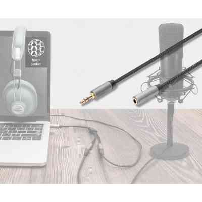 Кабель мультимедійний 3.5mm M to 3.5mm F 3.0m Digitus (DB-510210-030-S) Вінниця