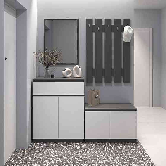 Передпокій VAYS, комплект у передпокій №2 Антрацит-Білий фасад Львів