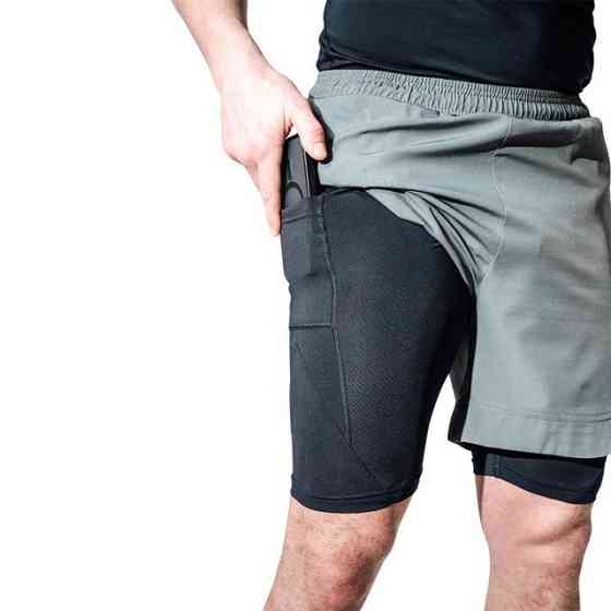 Компресійні шорти для RDX MMA T16 2-в-1 GREY/BLACK-S Кам'янське